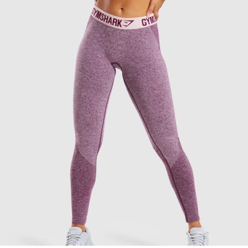 NWT! Gymshark XS flex leggings in dark Ruby marl /blush nude.